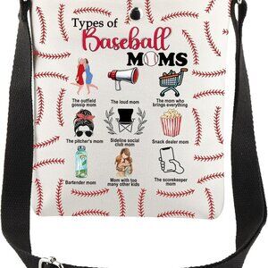 Stylish Baseball Mom Crossbody Bag with Magnetic Closure & Adjustable Strap